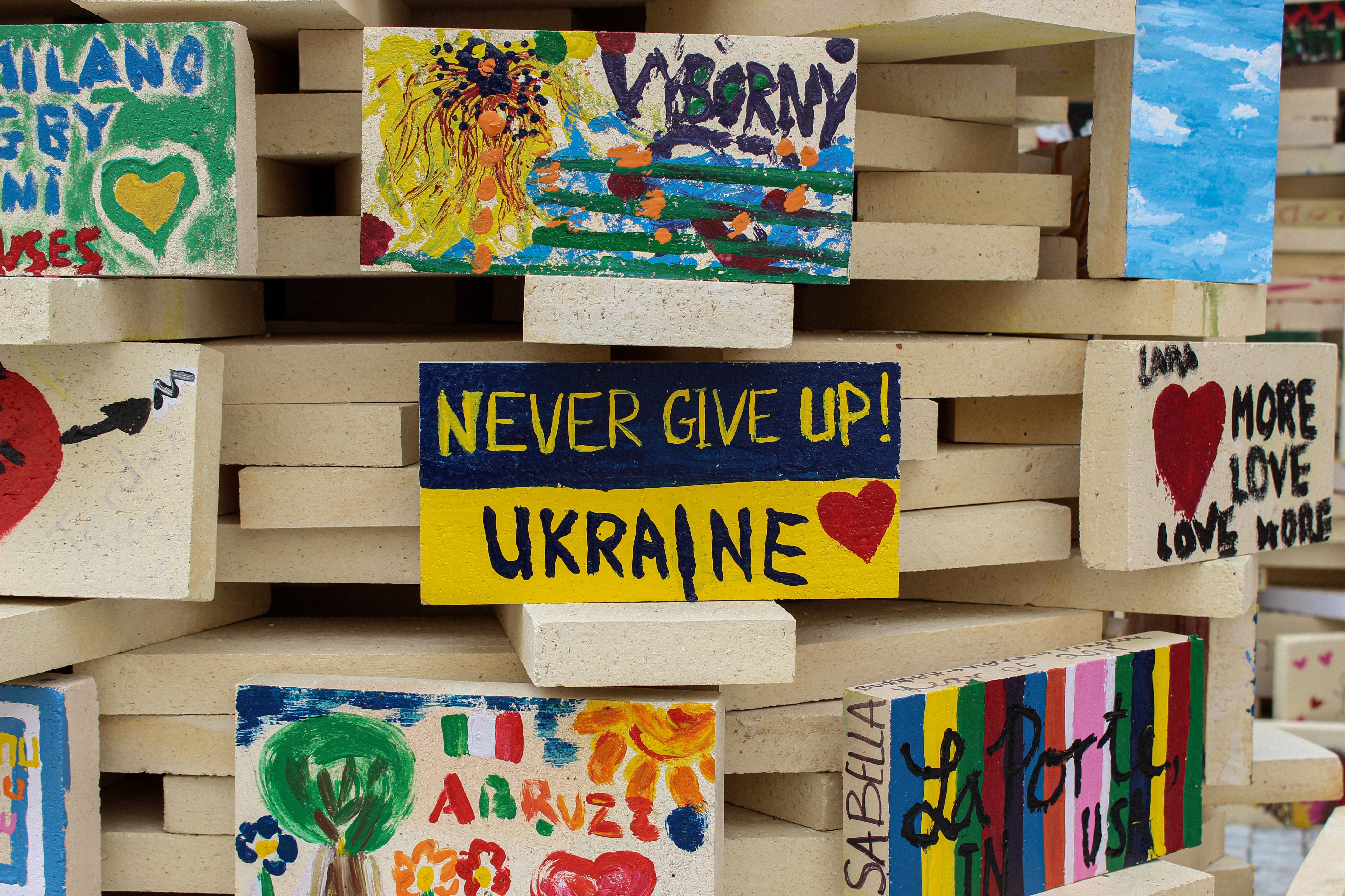 Never give up Ukraine! Schild Never give up Ukraine!